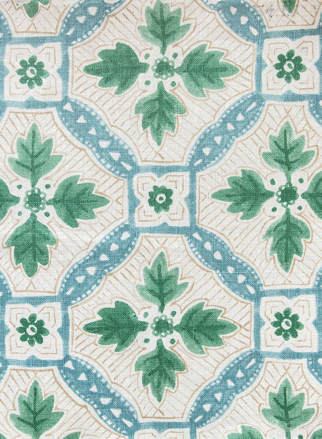 Camona Green, Taupe and Turquoise Fabric