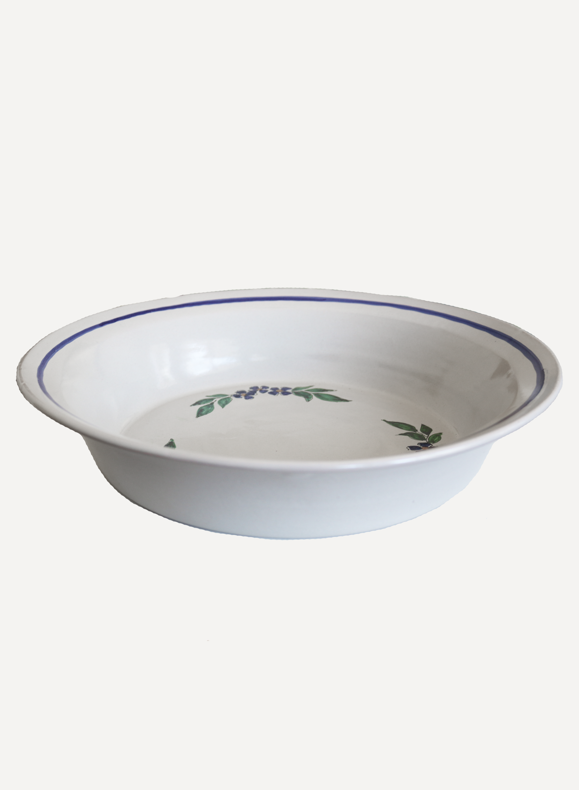 Hand-Painted Floral Motif Salad Bowl