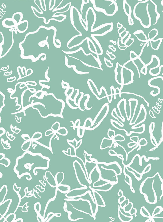 High Tide Inverted Seafoam Wallpaper by the Roll