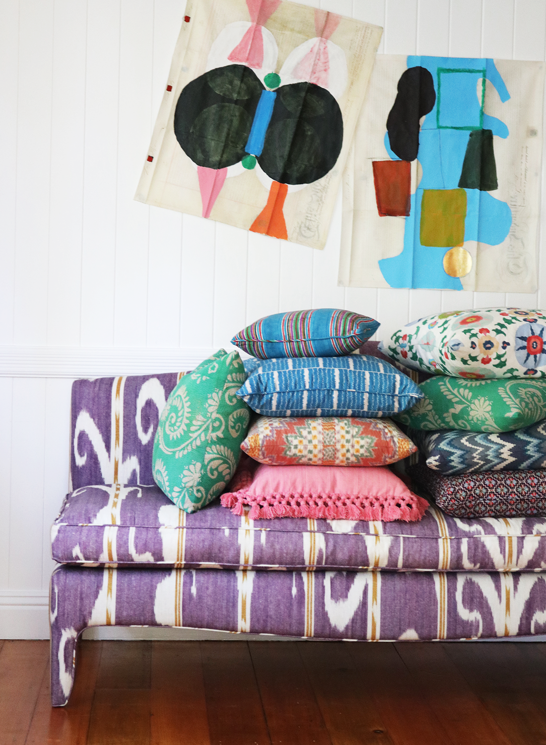 Blue Zig Zag Cushion 55cm x 55cm