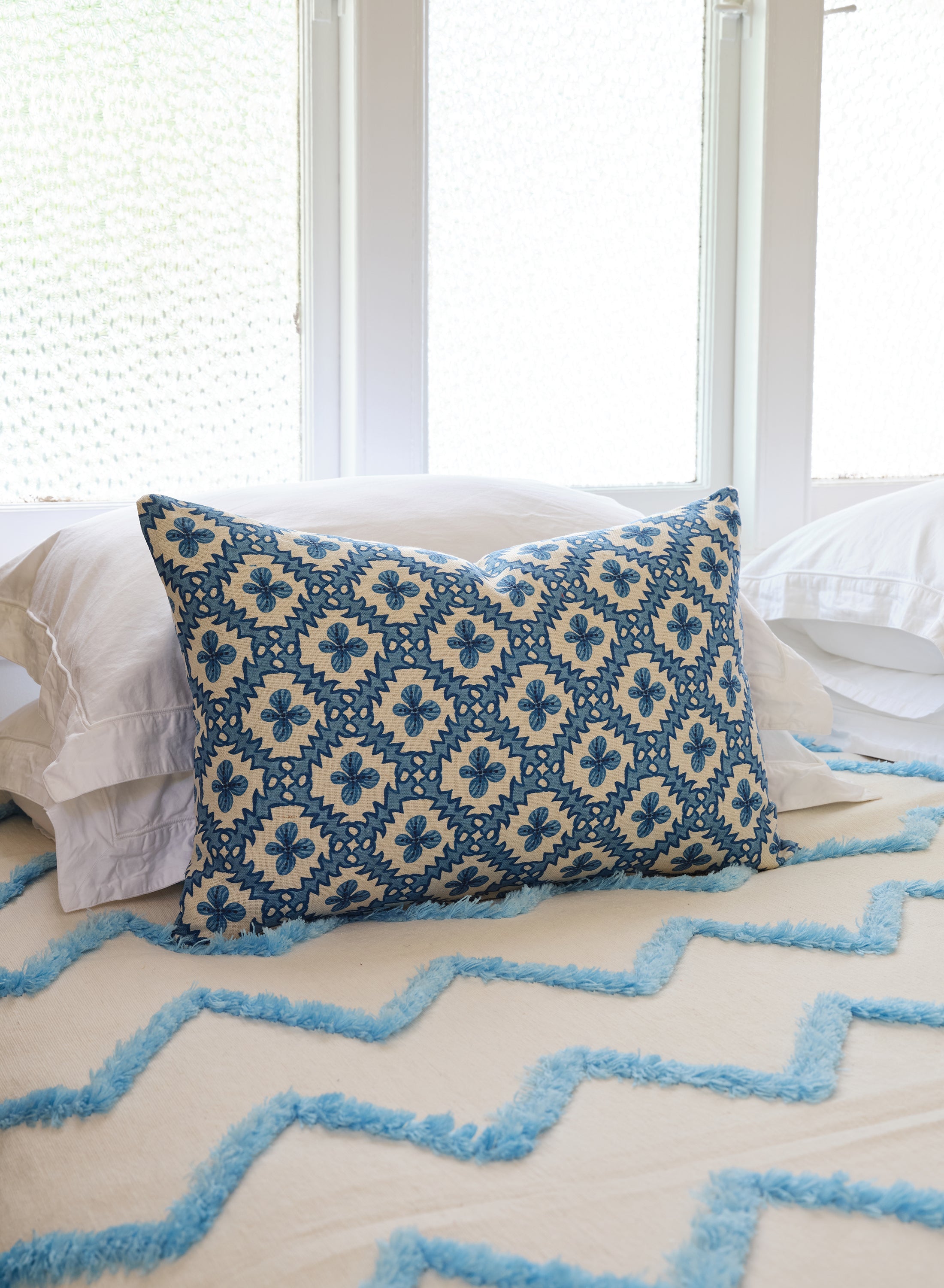 Paloma Blue on Blue Wallpaper by the Roll