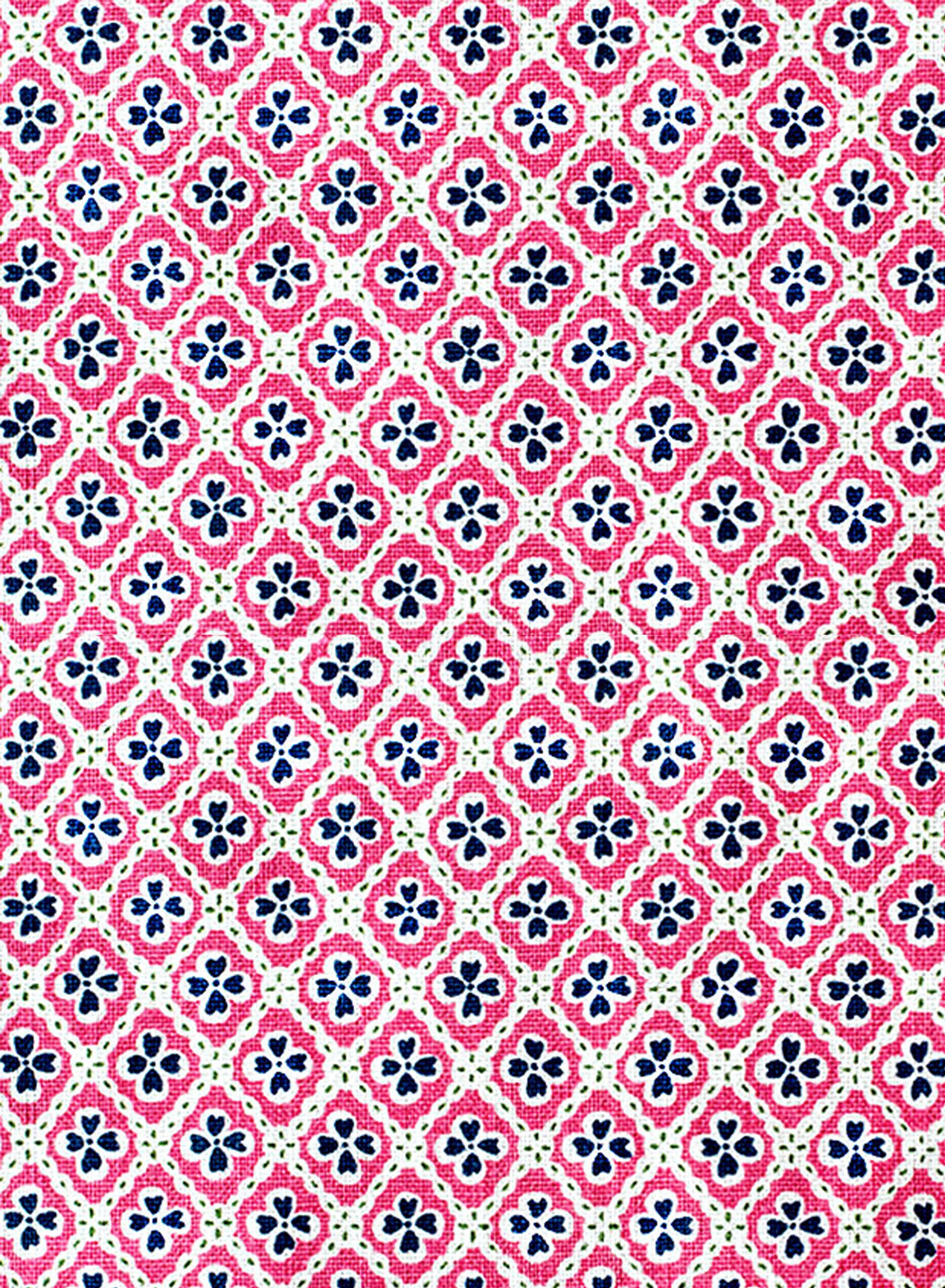 Paniola Multi Pink, Navy and Dark Green Fabric - Custom-order Only