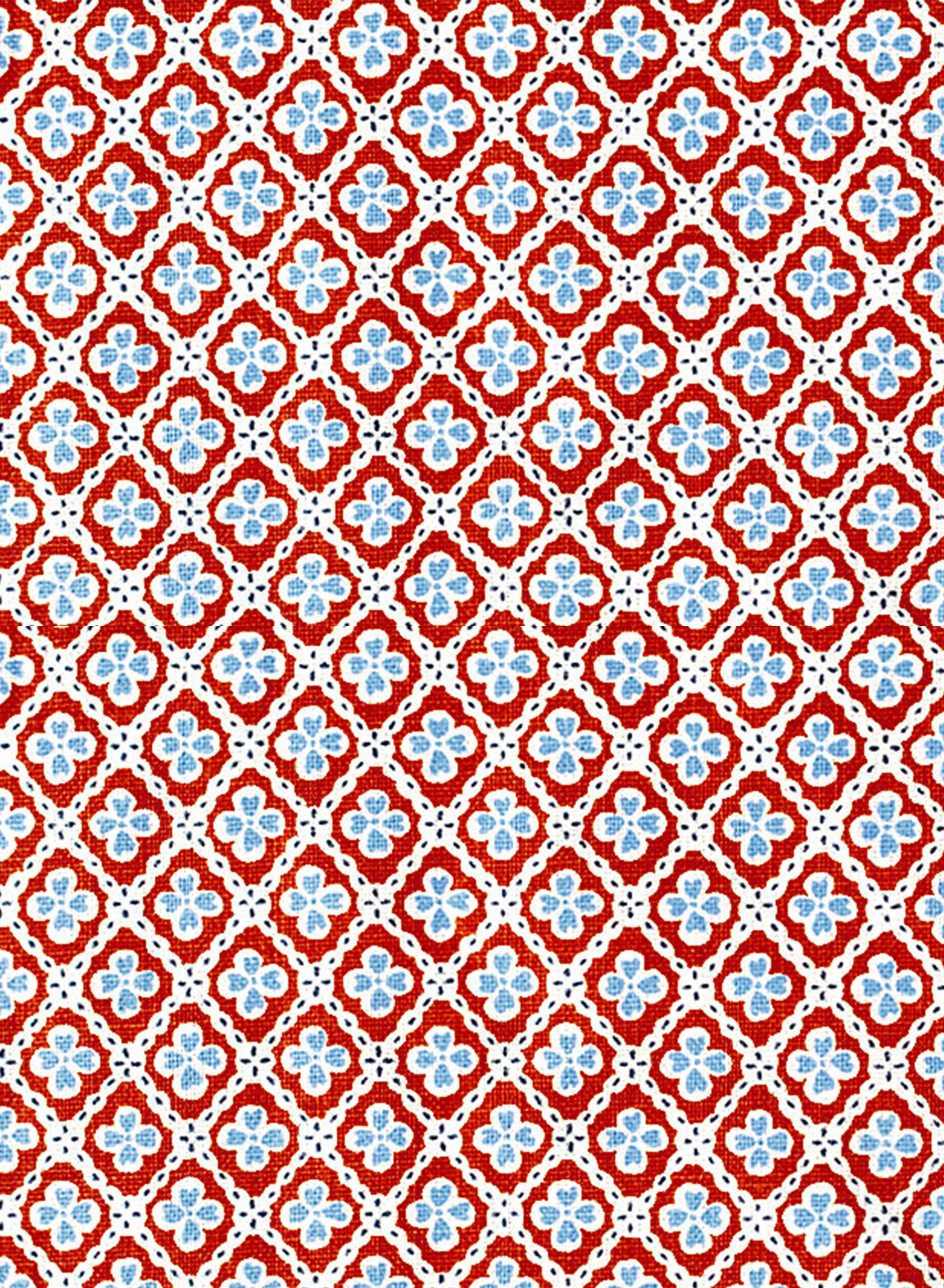 Paniola Multi Red, Light Blue and Navy Fabric