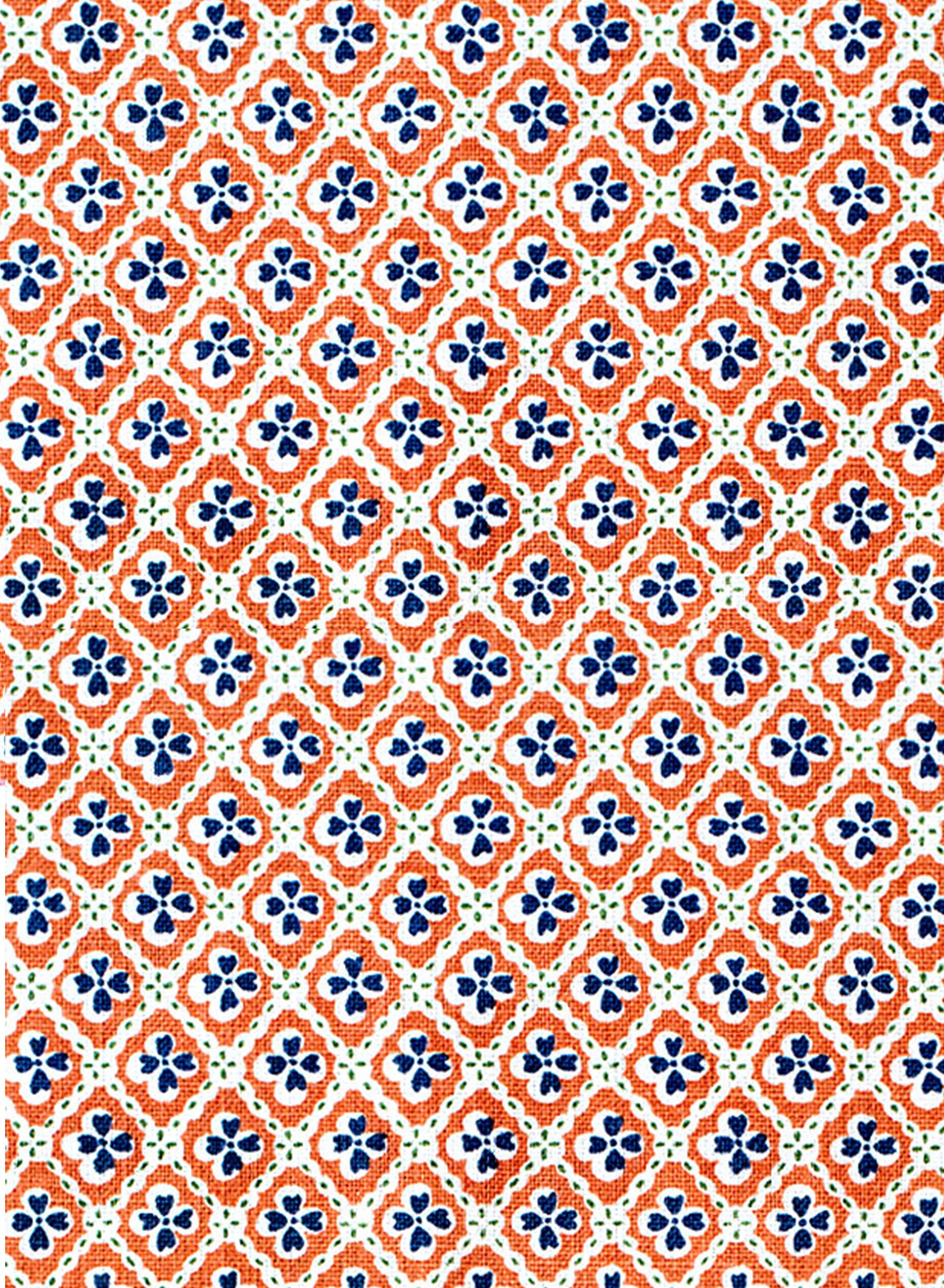 Paniola Multi Pumpkin, Navy and Dark Green Fabric - Custom-order Only