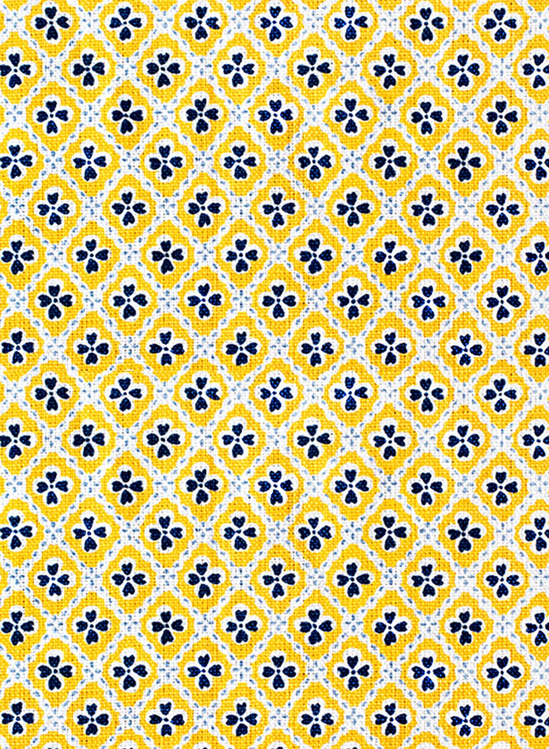 Paniola Multi Yellow, Navy and Light Blue Fabric - Custom-order Only