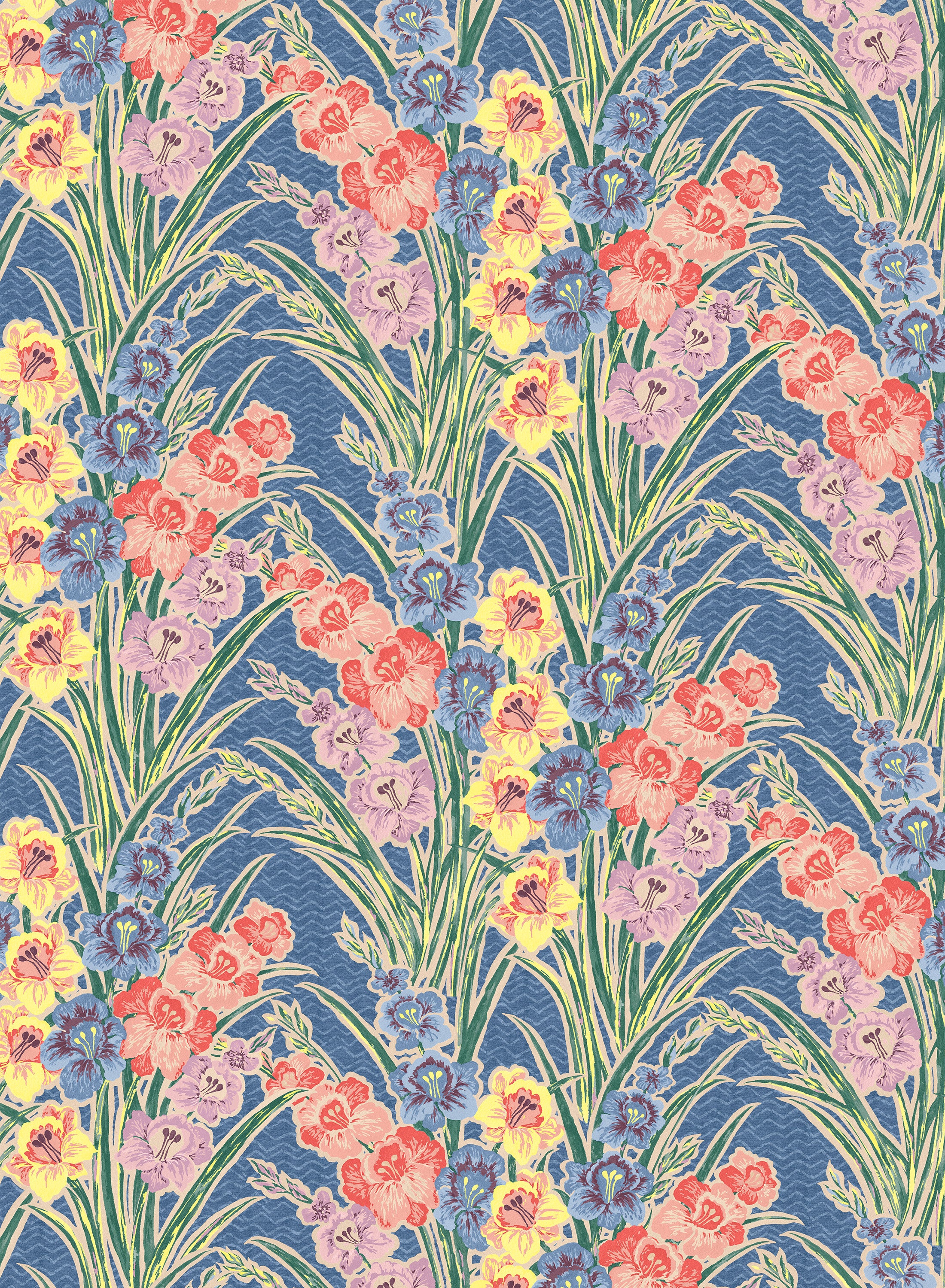 Gladiolus Blue Fabric