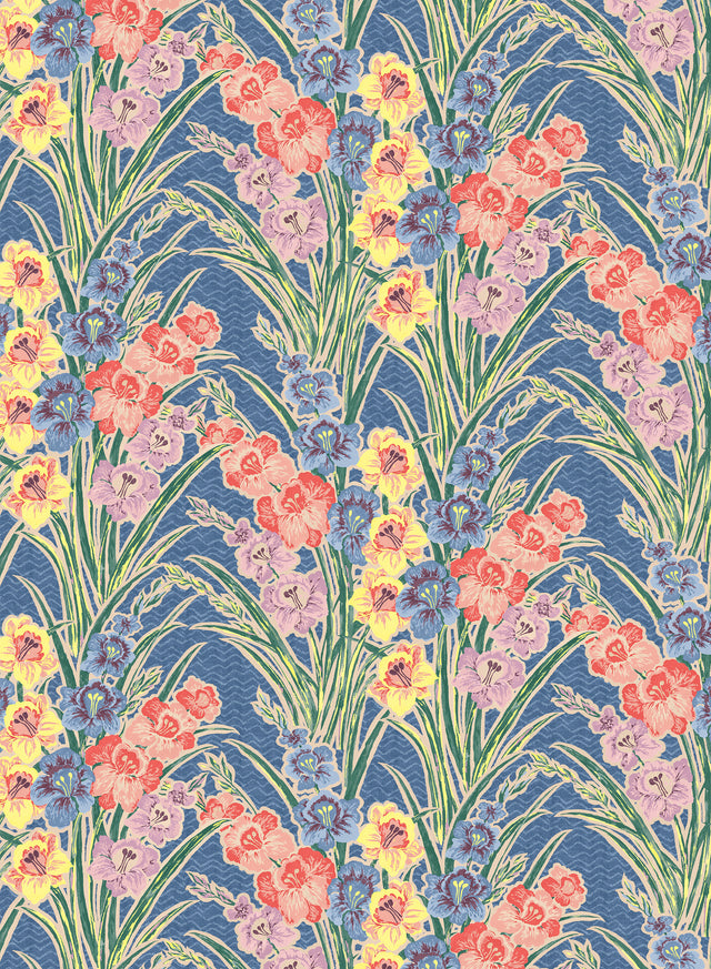 Gladiolus Blue Fabric