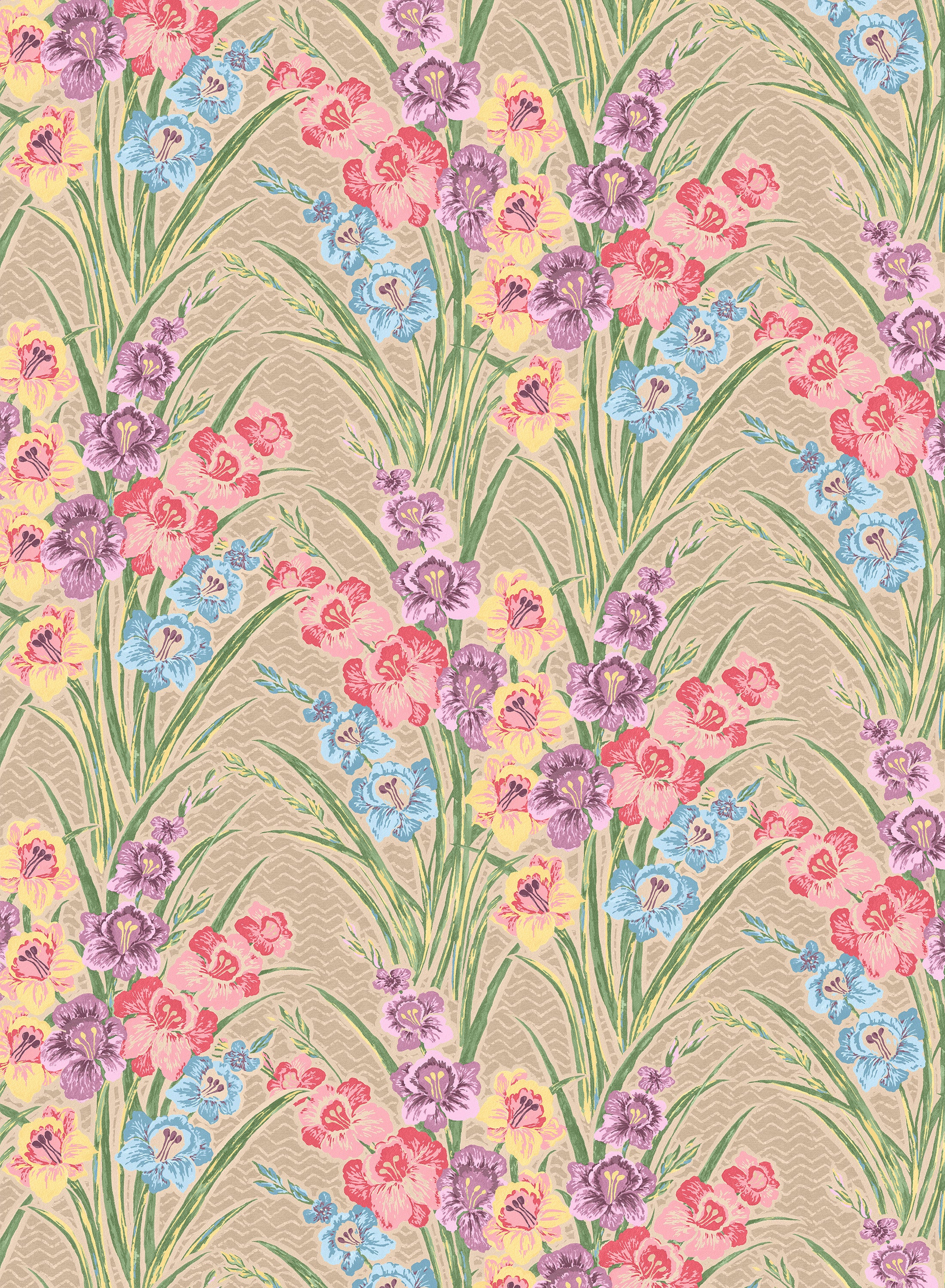 Gladiolus Taupe Fabric