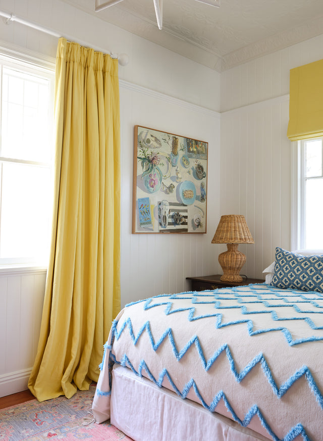 Aqua Fringed Zig Zag Bedspread