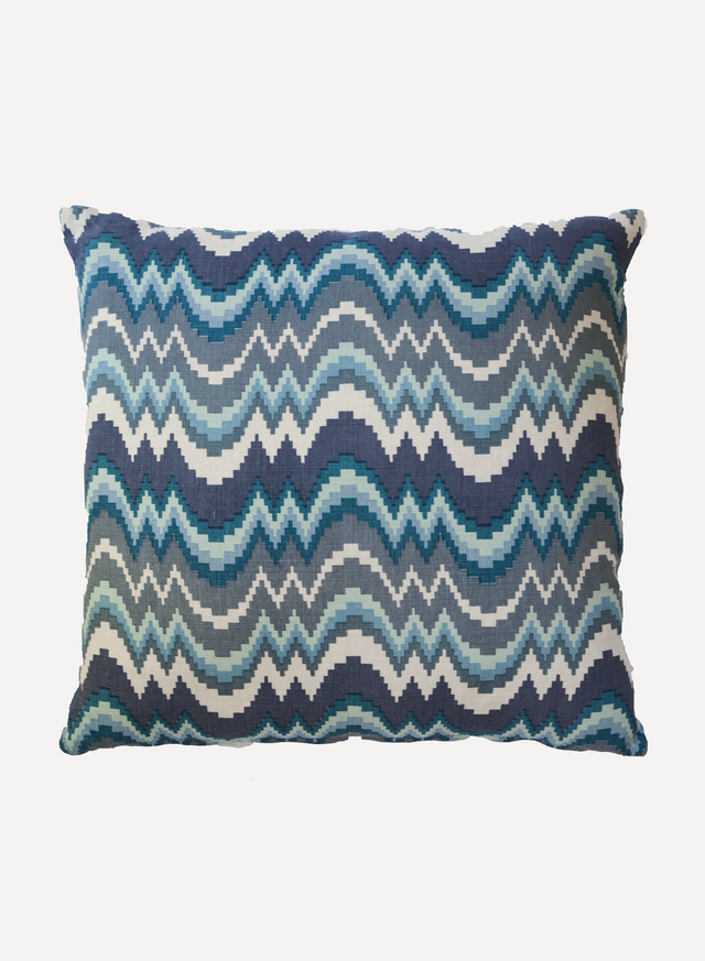 Blue Zig Zag Cushion 55cm x 55cm