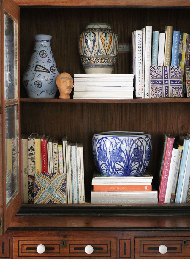 Blue Glazed Ceramic Abstract Vase