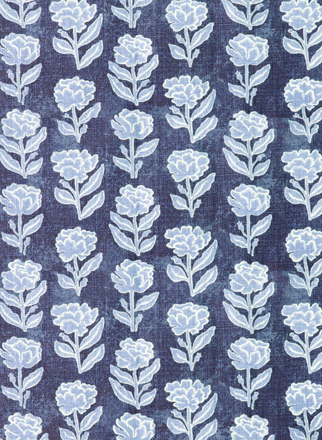 Marigold Multi Navy and Light Blue Fabric Sample