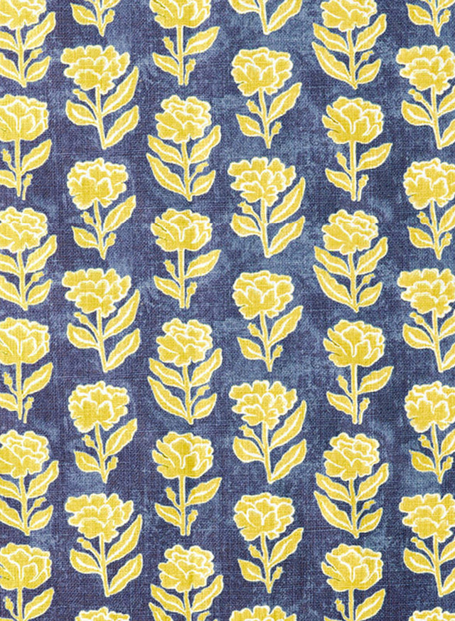 Marigold Multi Navy and Yellow Fabric