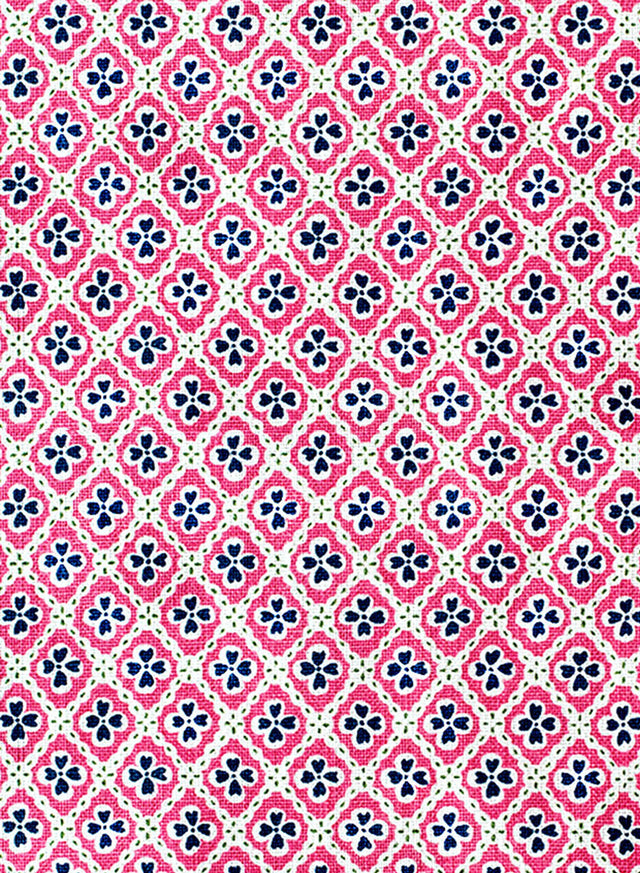 Paniola Multi Pink, Navy and Dark Green Fabric Sample- Custom-order Only