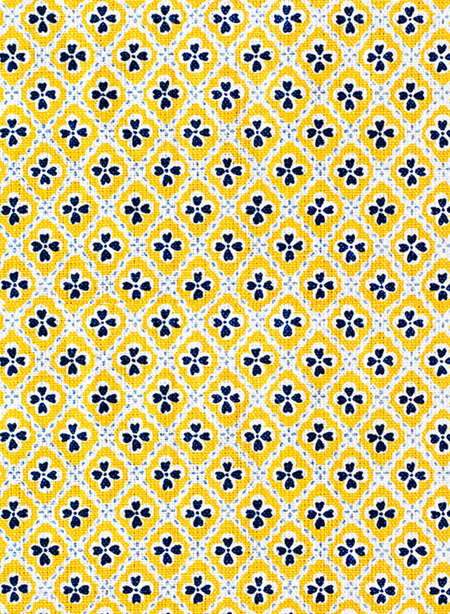 Paniola Multi Yellow, Navy and Light Blue Fabric - Custom-order Only