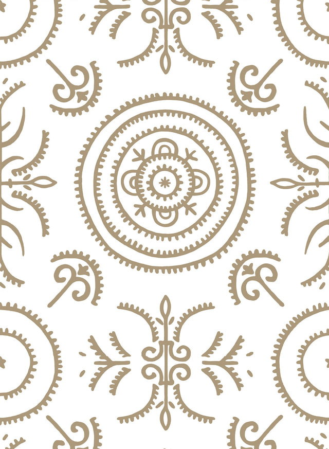 Round and Round the Garden Taupe Wallpaper by the Roll