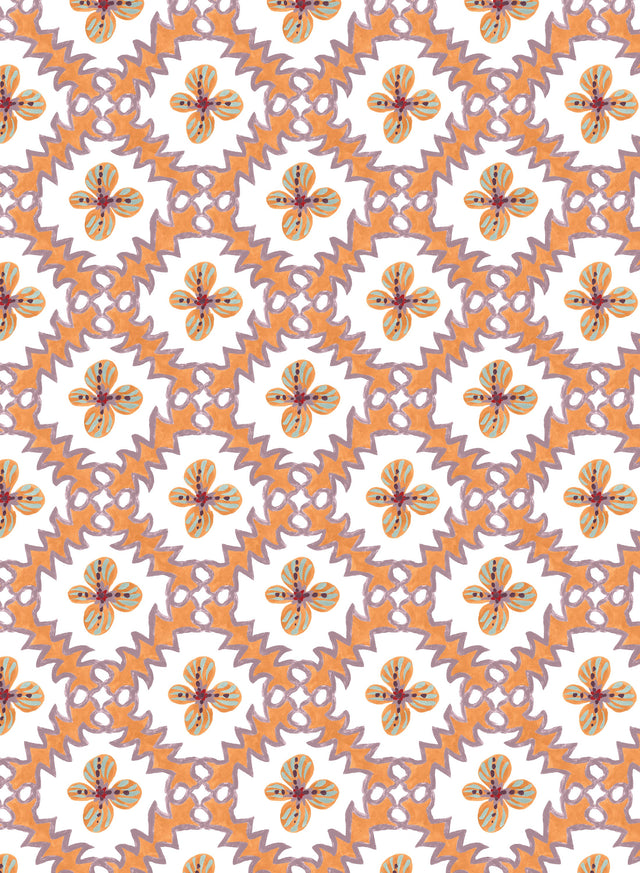 Paloma Orange Wallpaper Sample